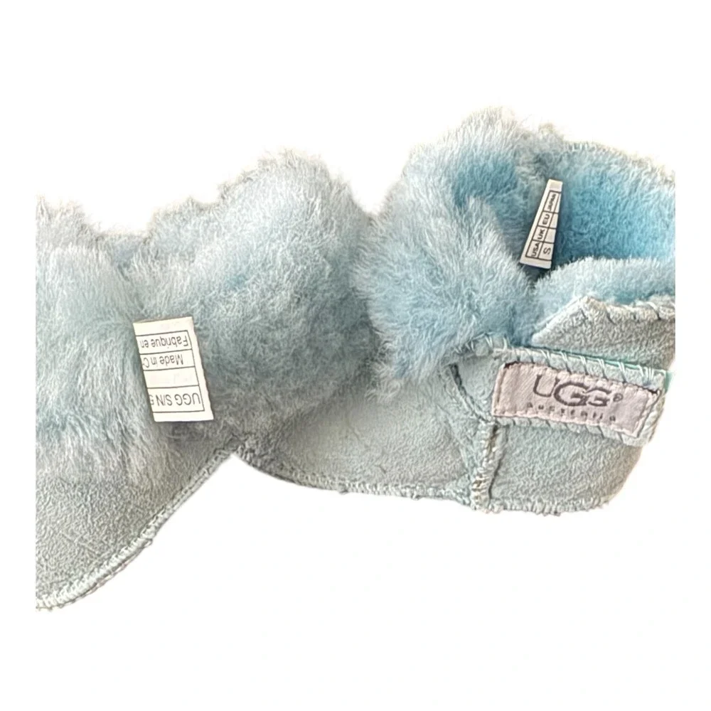 UGG Australia Baby Booties Light Blue Suede Sheepskin Erin Boots F3004F Size S